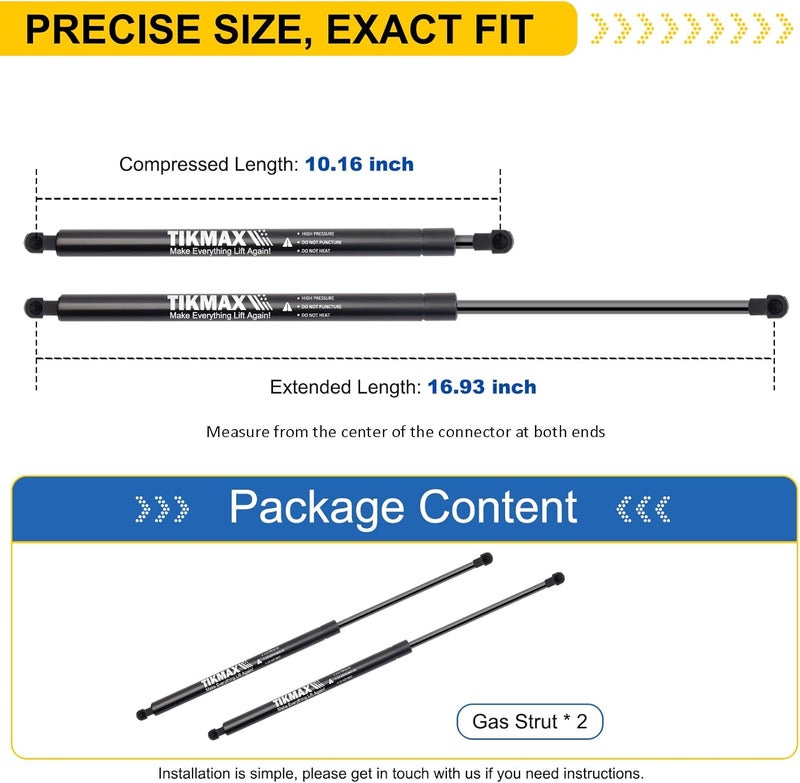 TIKMAX Rear Hatch Liftgate Gas Struts for Scion tC 2011-2016, Replaces PM3236 Shocks Lift Supports Gas Springs, 2 Pcs - Image 2